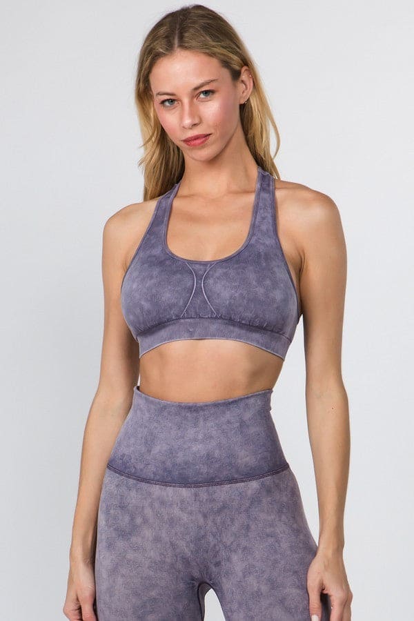 Vintage Wash Racerback Sports Bra