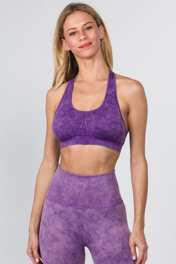 Vintage Wash Racerback Sports Bra