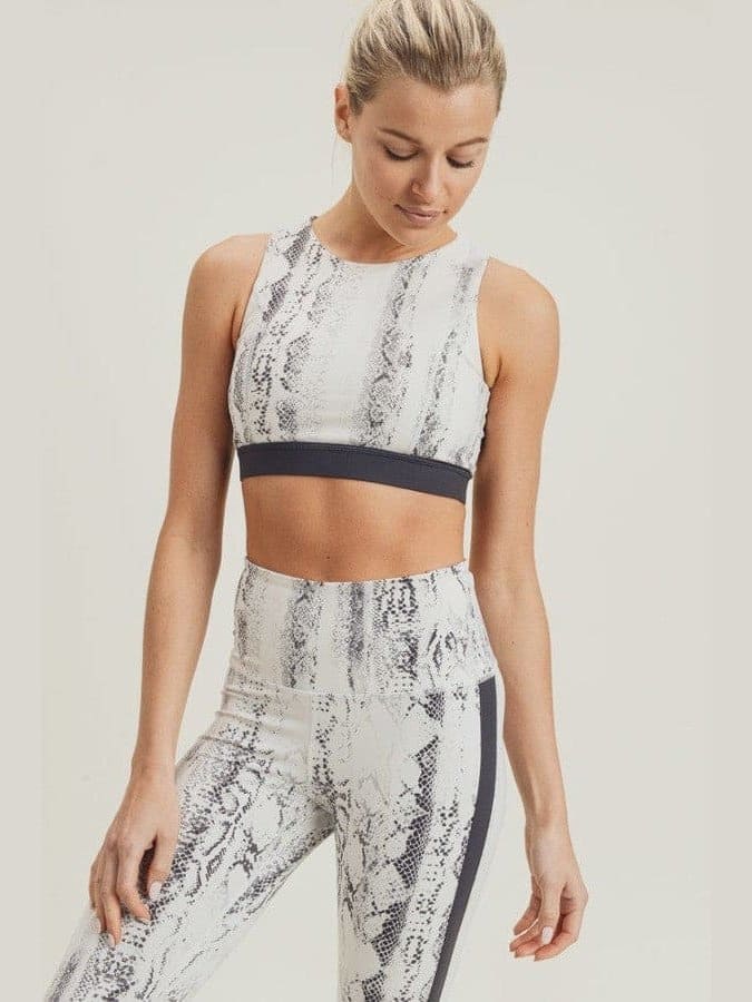 Monochrome Snake Print Set W/ Overlay Back - BKFJNY