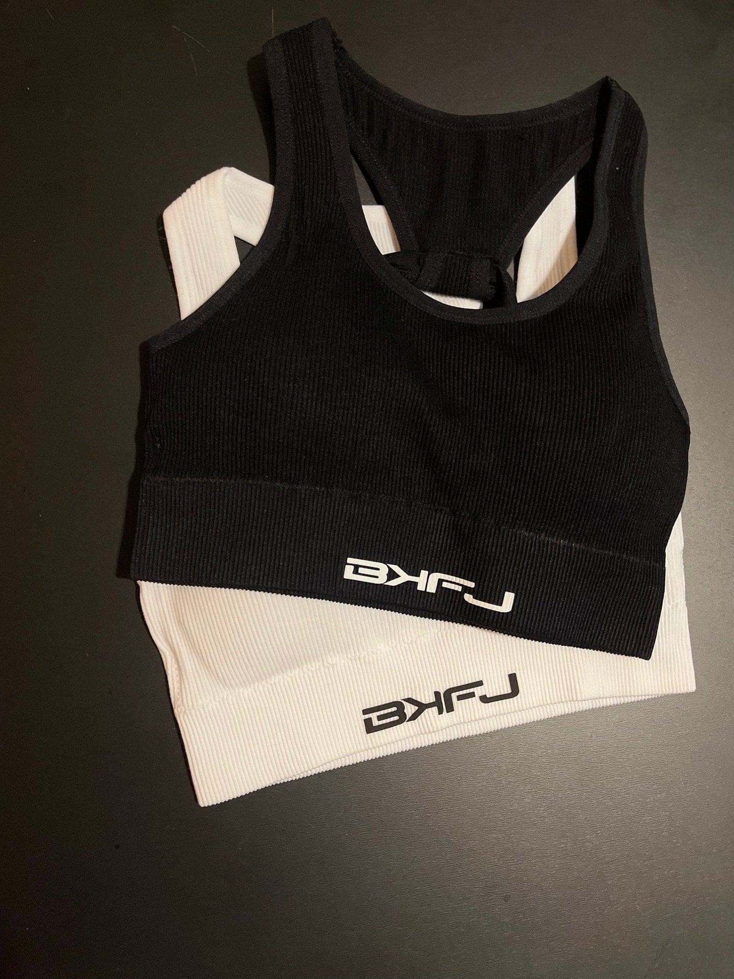 Ribbed Triangle Back Sports Bra - BKFJNY