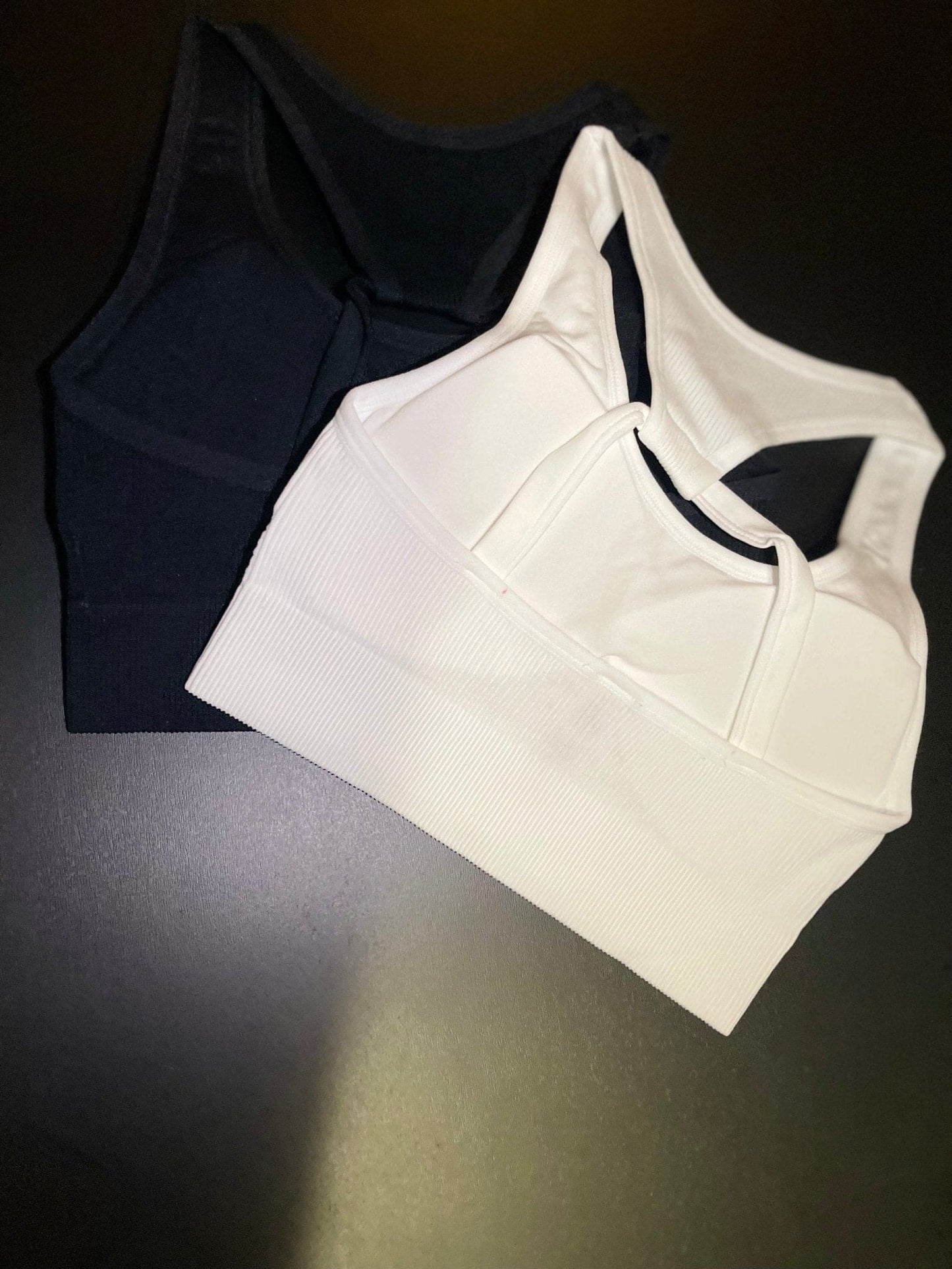 Ribbed Triangle Back Sports Bra - BKFJNY