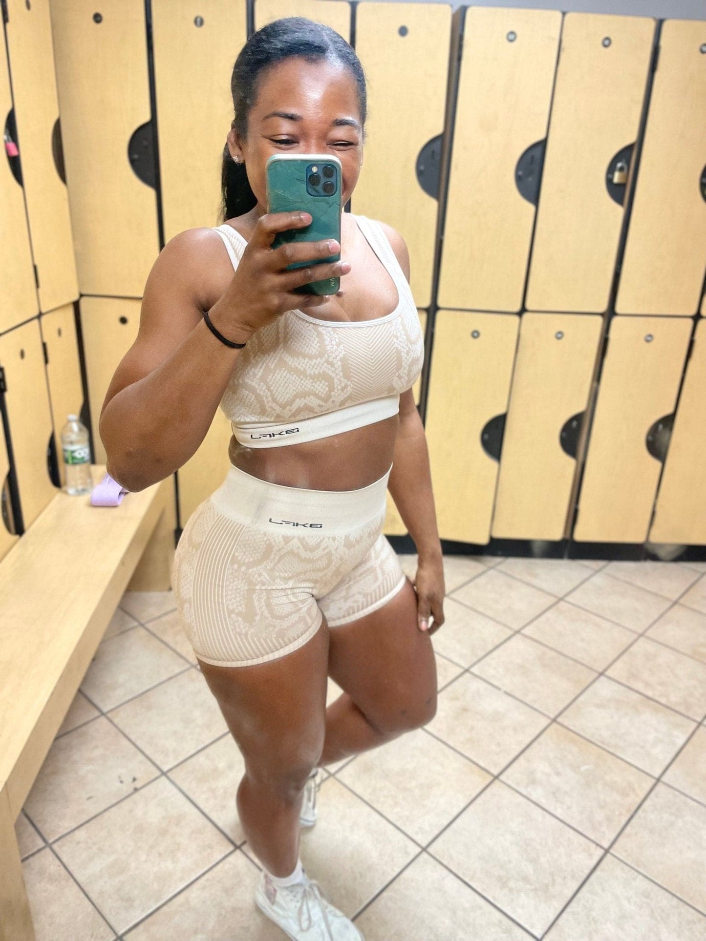 Snake Print Yoga Shorts Set - BKFJNY
