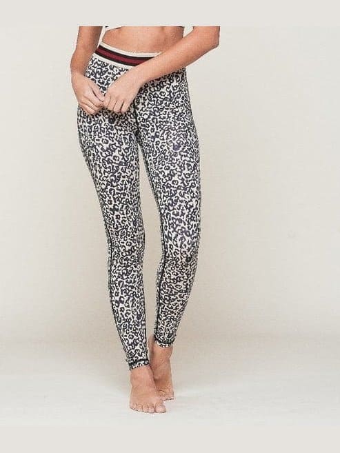 Snow Leopard Striped Band Highwaist Set - BKFJNY