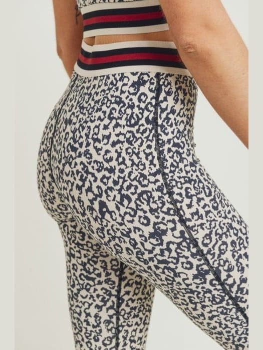Snow Leopard Striped Band Highwaist Set - BKFJNY
