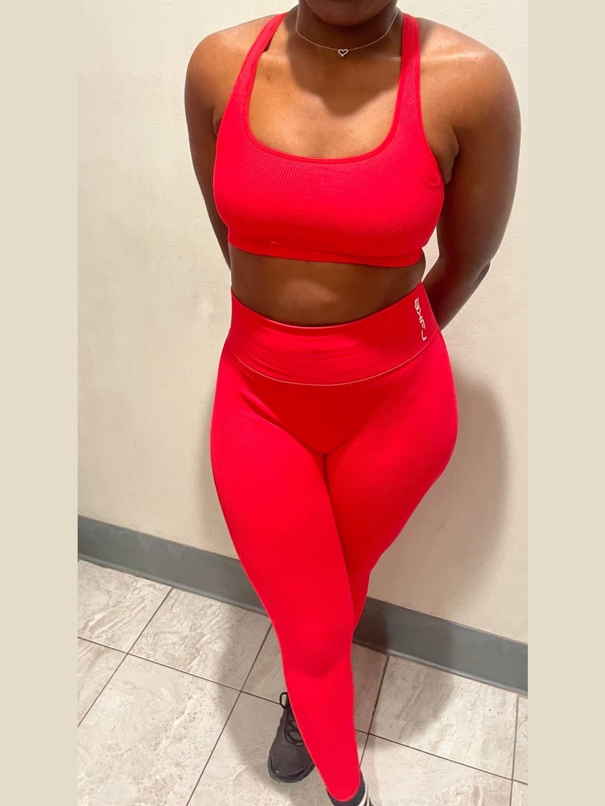 Strappy Back Ribbed Leggings Set - BKFJNY