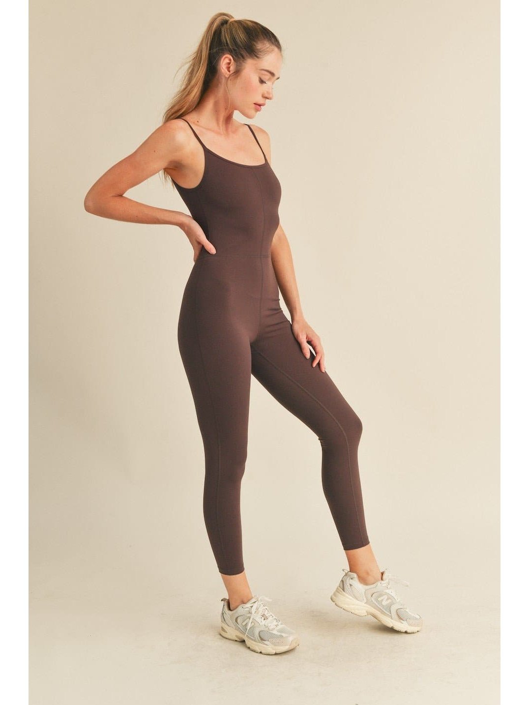 Body Hugging 7/8 Length Jumpsuit - BKFJNY