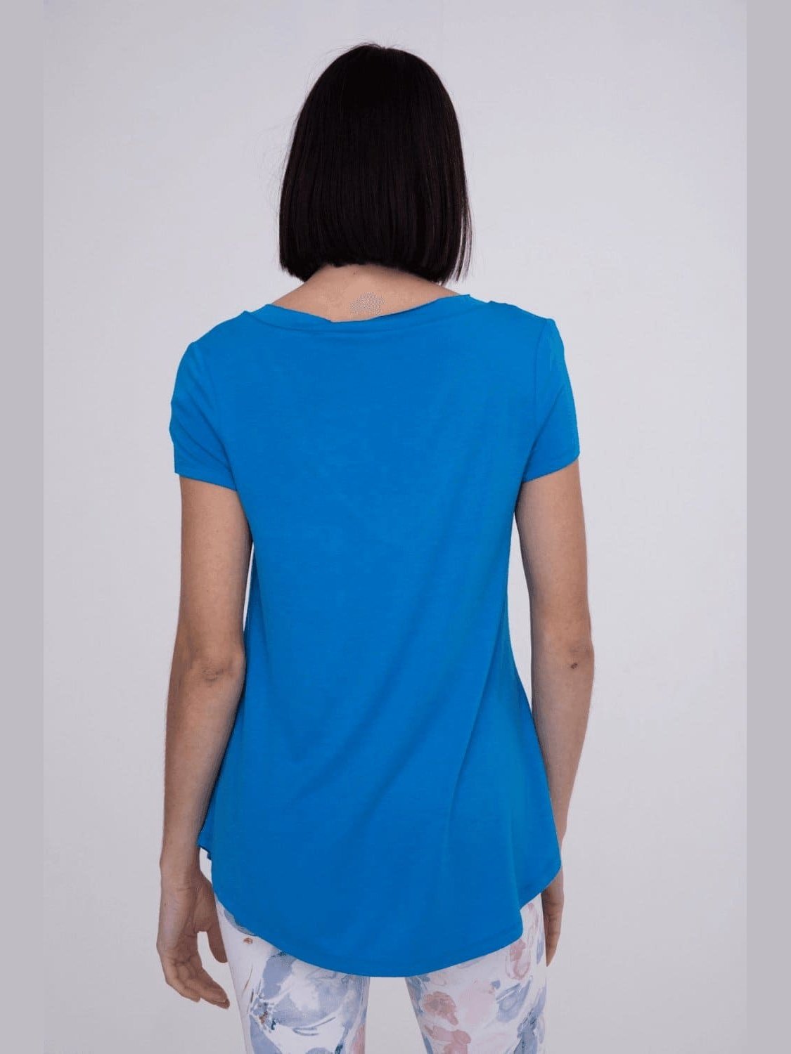 Longline Deep V-Neck T-Shirt w/Pocket - BKFJNY