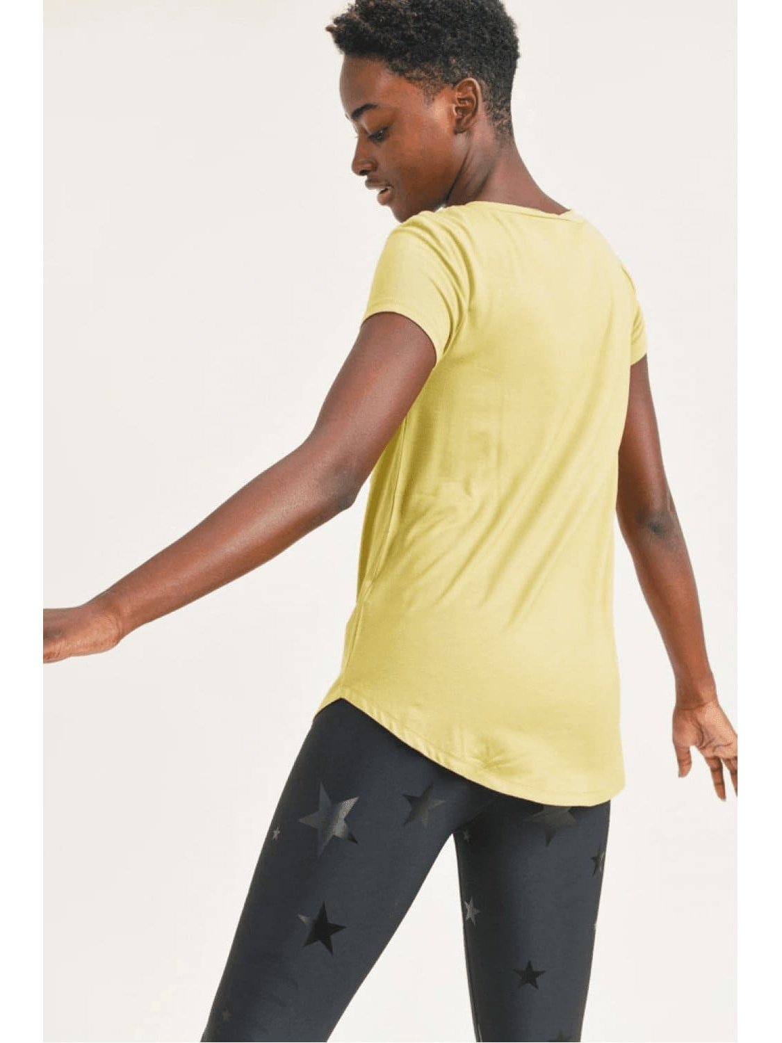 Longline Deep V-Neck T-Shirt w/Pocket - BKFJNY