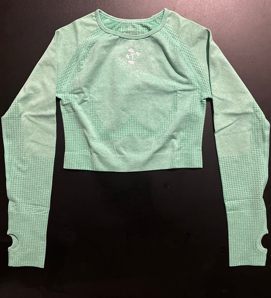 Gym Is Therapy Long Sleeve Cropped Top