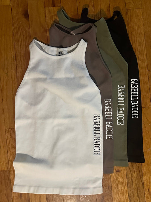 Barbell Baddie Seamless Ribbed Racerback Tank