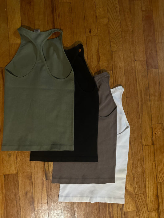 Barbell Baddie Seamless Ribbed Racerback Tank