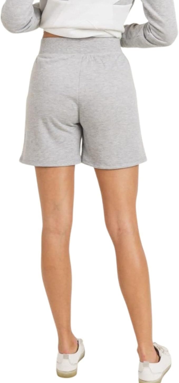 Mono B Cotton Mid-Thigh Shorts W/Pockets