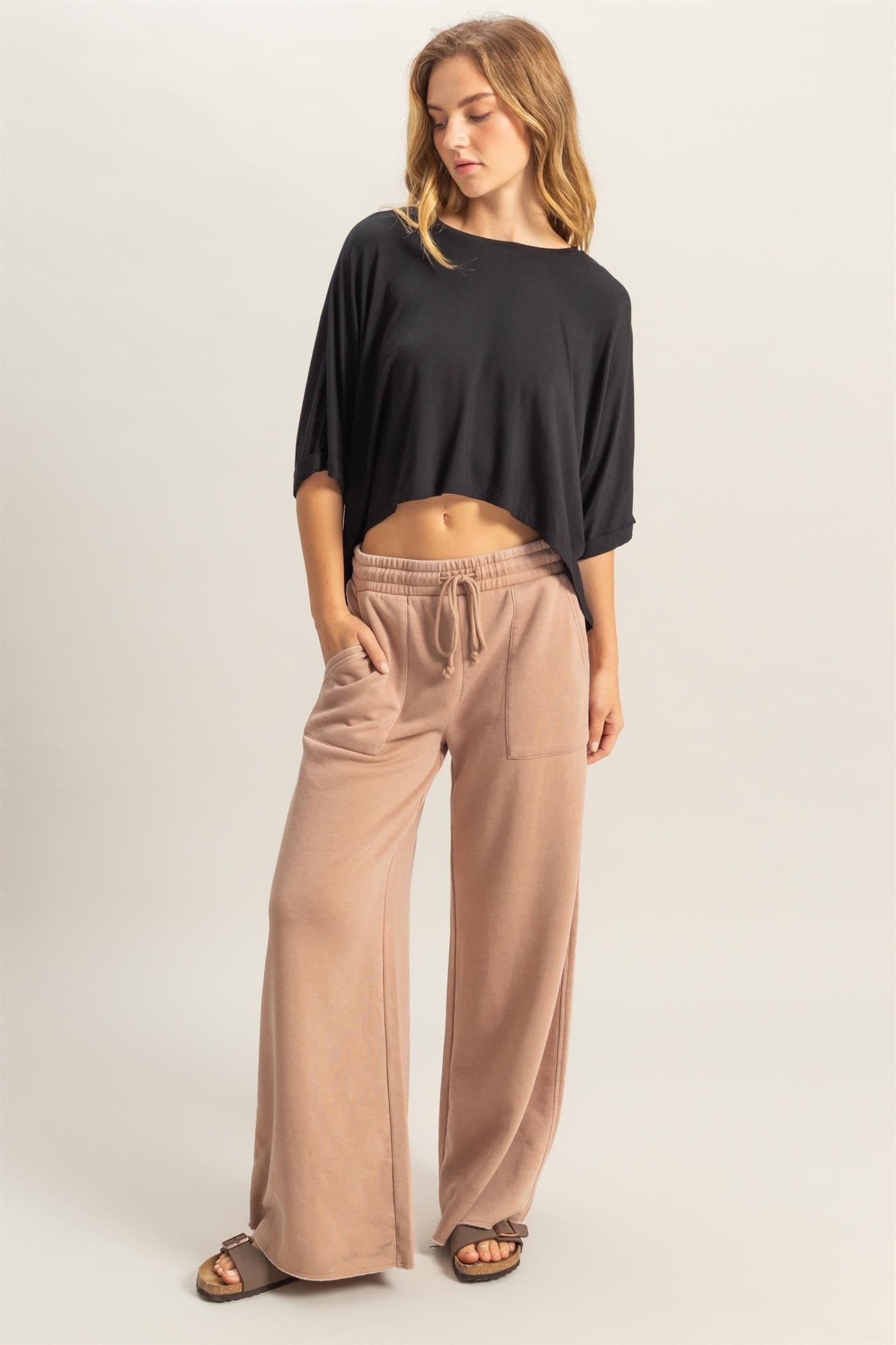 Wide Leg Drawstring Sweatpants