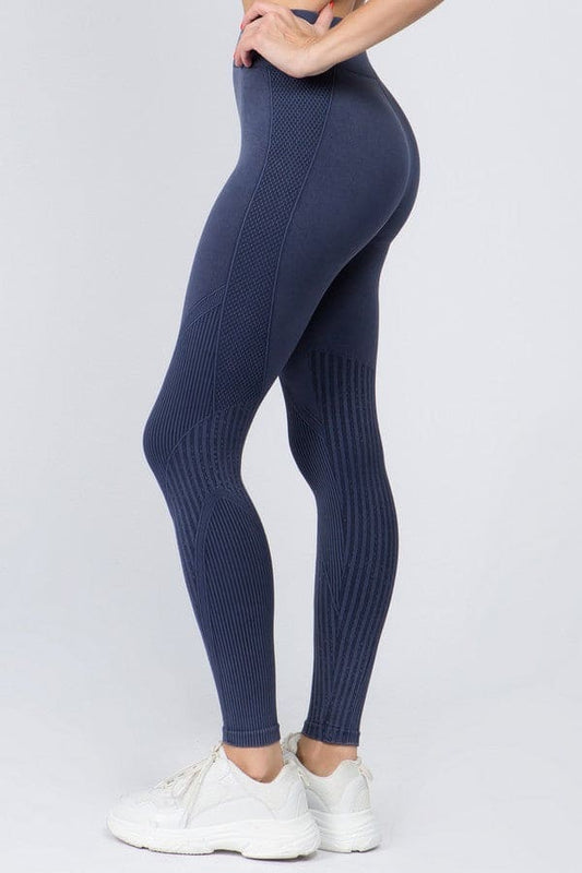Seamless Ribbed Design Highwaist Leggings