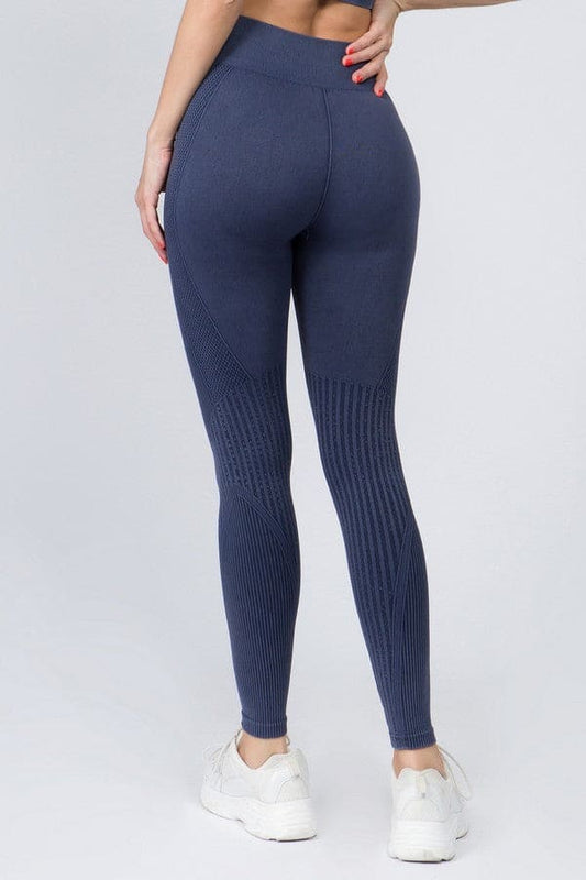 Seamless Ribbed Design Highwaist Leggings