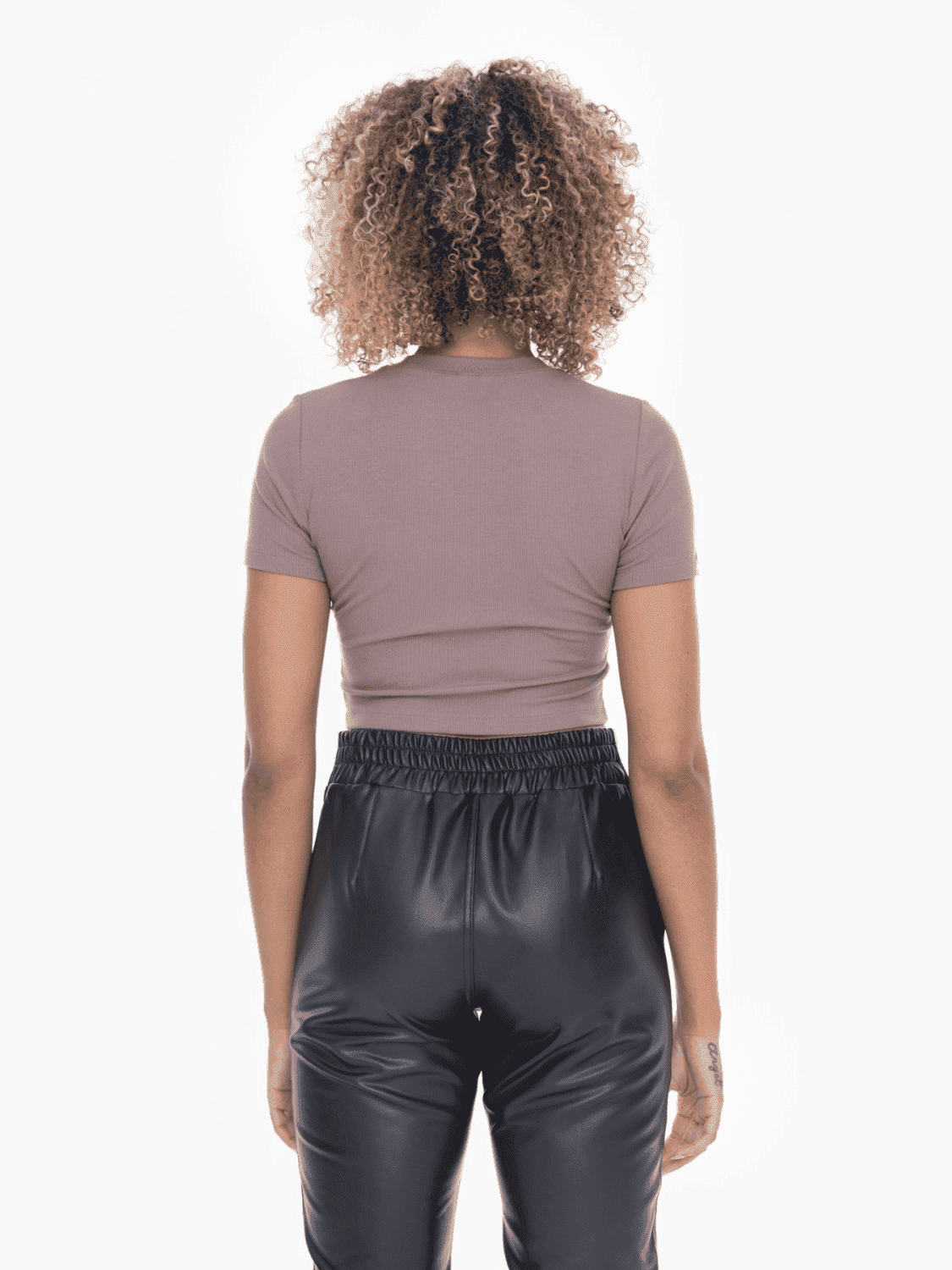 Mono B Micro-Ribbed Cropped Top