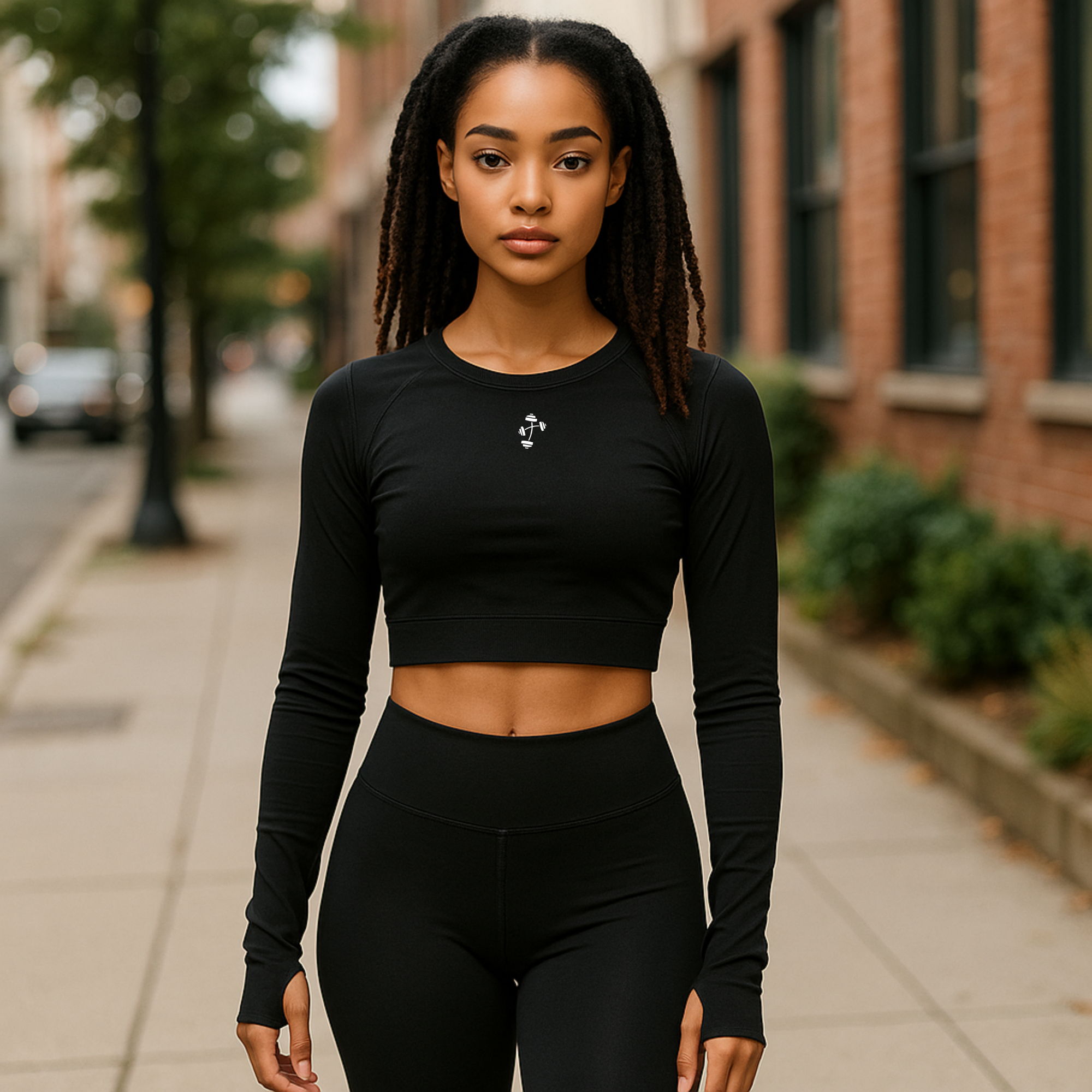 Gym Is Therapy Long Sleeve Cropped Top