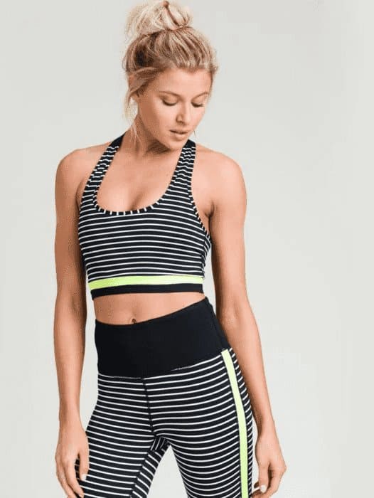 Block/Neon Stripe Triangle Racerback Sportsbra - BKFJNY