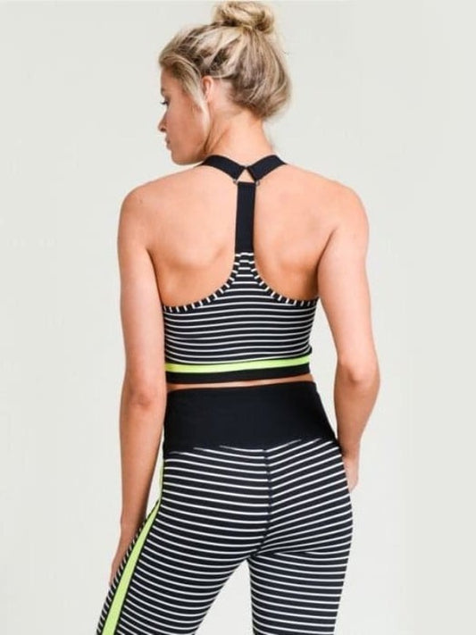 Block/Neon Stripe Triangle Racerback Sportsbra - BKFJNY
