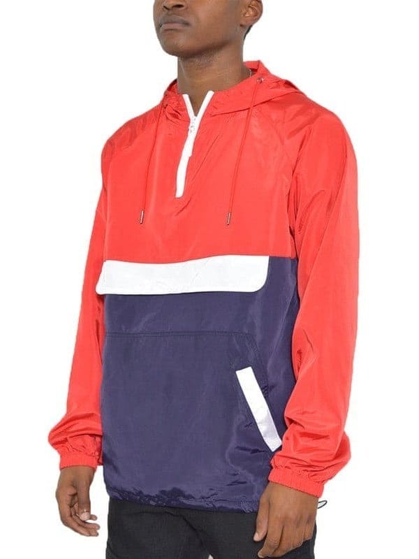 Color Block Anorak Jacket Windbreaker - BKFJNY