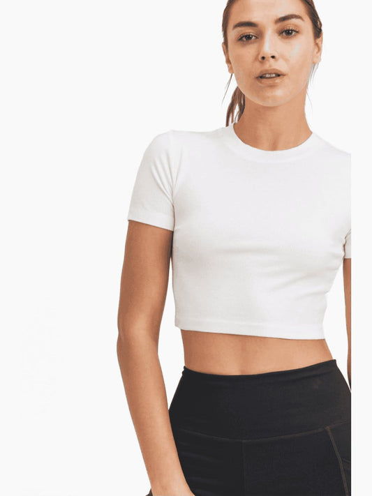 Micro-Ribbed Cropped Top - BKFJNY