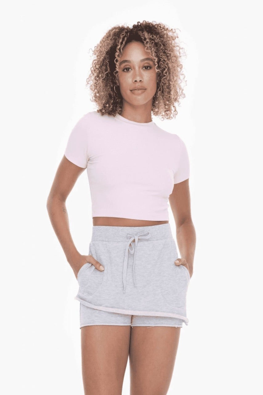 Micro-Ribbed Cropped Top - BKFJNY