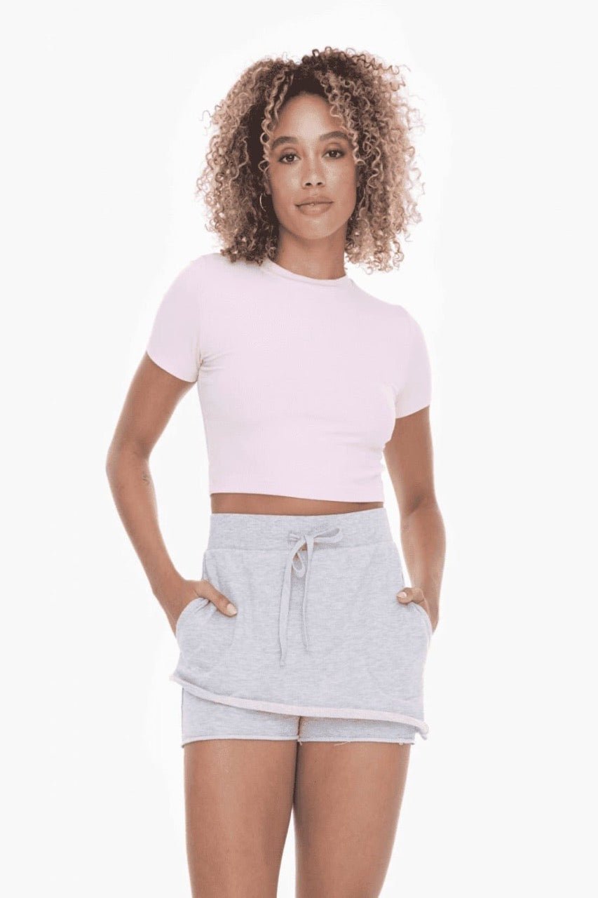 Mono B Micro - Ribbed Cropped Baby Tee - LEGDAY EVERYDAY