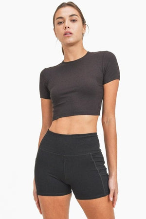 Mono B Micro - Ribbed Cropped Baby Tee - LEGDAY EVERYDAY