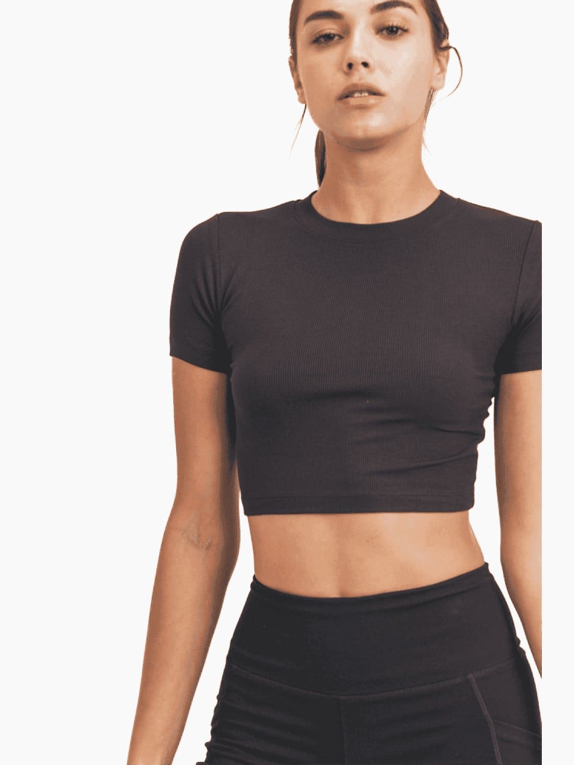 Mono B Micro - Ribbed Cropped Baby Tee - LEGDAY EVERYDAY