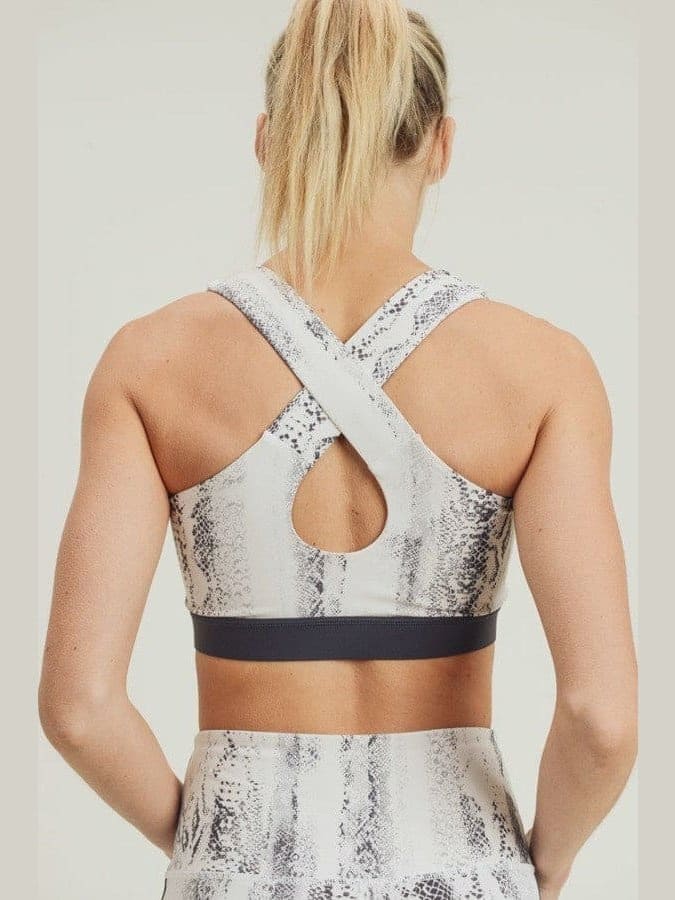 Monochrome Snake Print Set W/ Overlay Back - BKFJNY