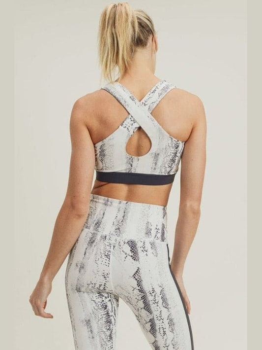 Monochrome Snake Print Set W/ Overlay Back - BKFJNY