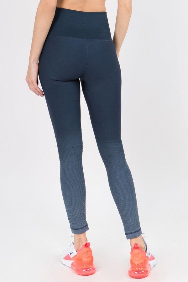 Ombre Moto Ridge Compression Leggings - BKFJNY