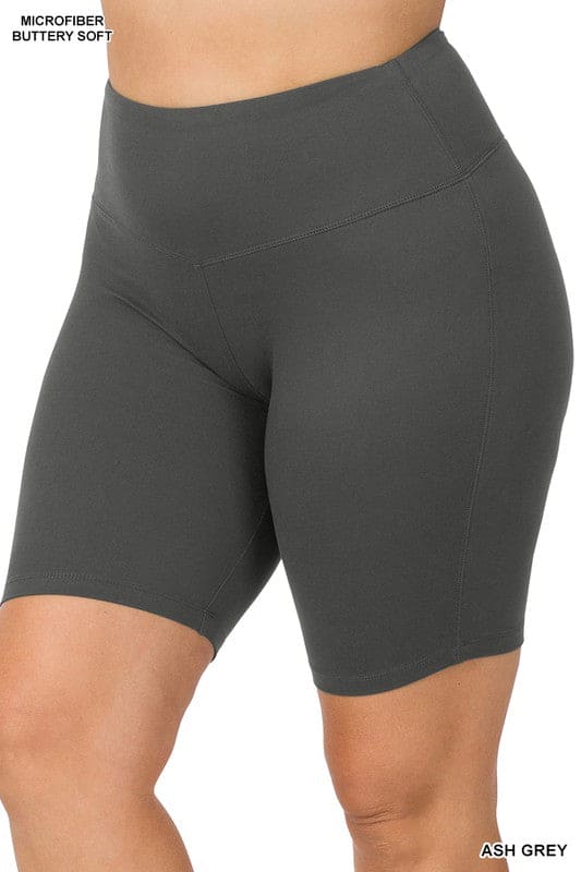 Plus Brushed Wide Waistband Biker Shorts - LEGDAY EVERYDAY