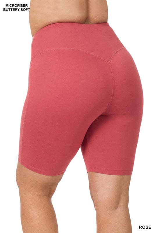 Plus Brushed Wide Waistband Biker Shorts - LEGDAY EVERYDAY