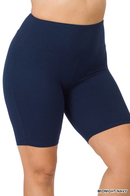 Plus Brushed Wide Waistband Biker Shorts - LEGDAY EVERYDAY