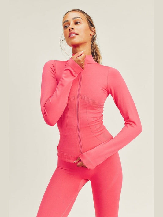 Seamless Long Sleeve Zip Up & Legging Set - BKFJNY