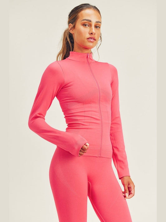 Seamless Long Sleeve Zip Up & Legging Set - BKFJNY
