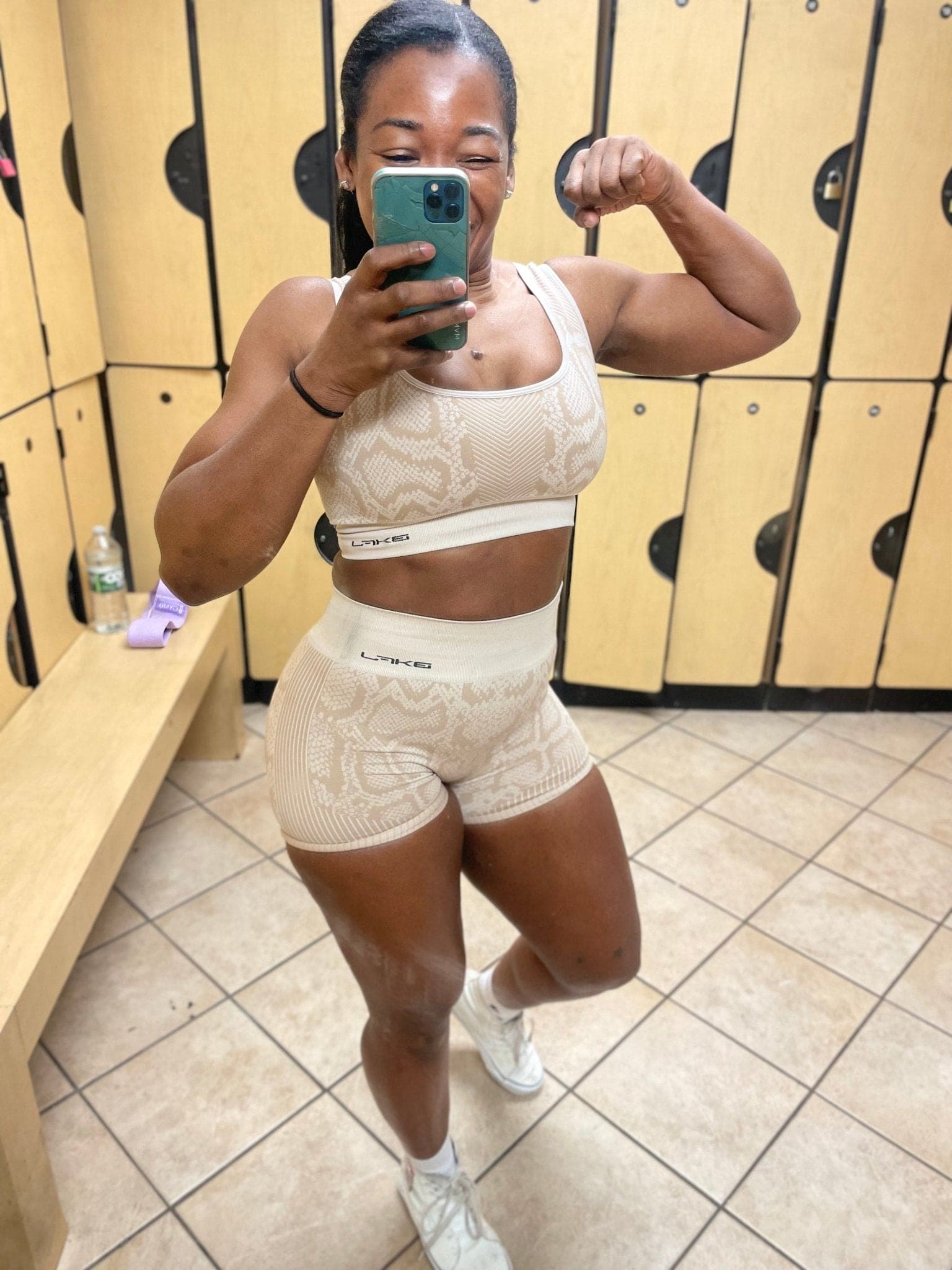 Snake Print Yoga Shorts Set - BKFJNY
