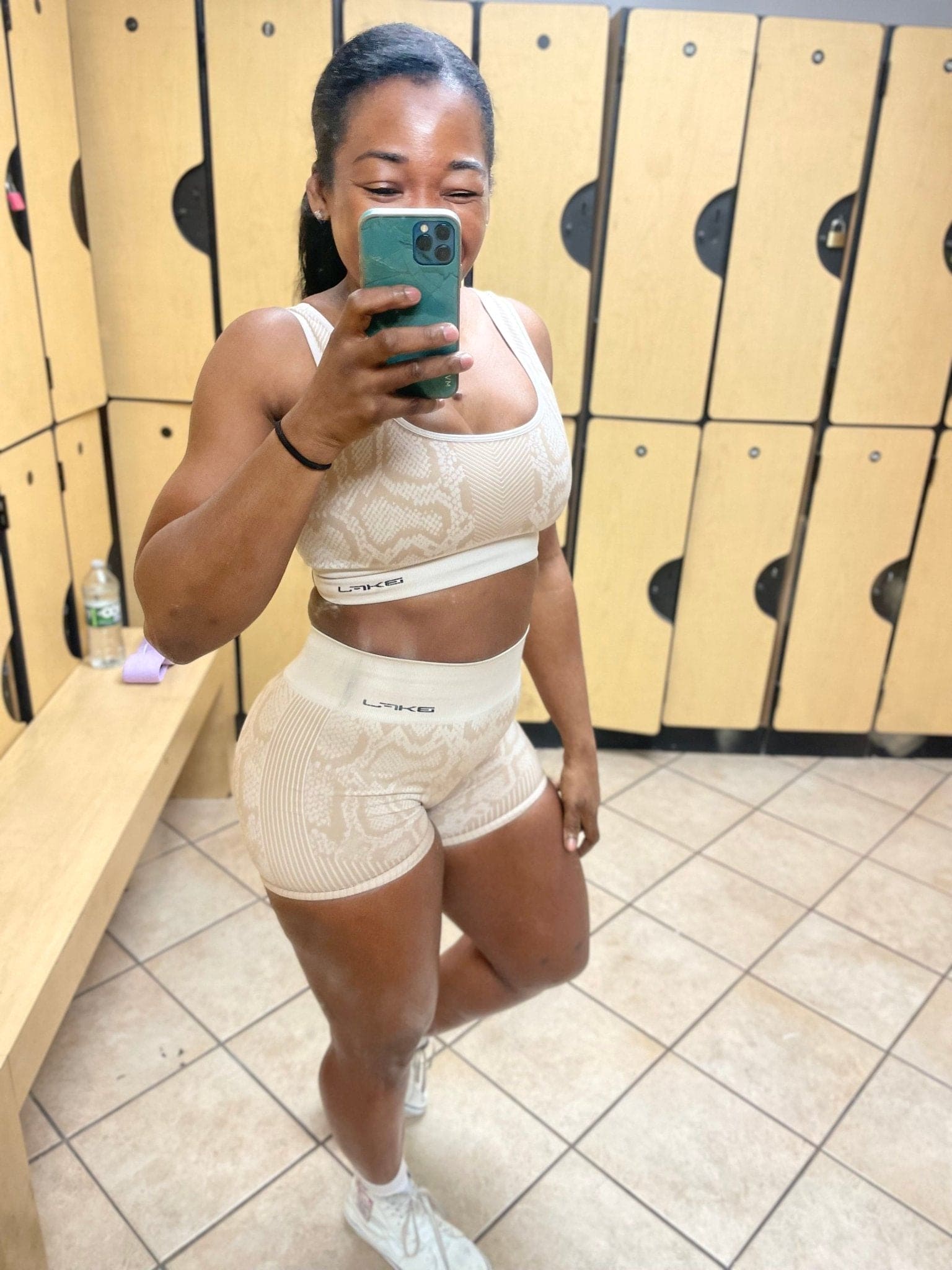 Snake Print Yoga Shorts Set - BKFJNY
