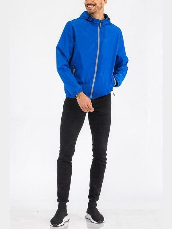 SOLID HOODED LIGHTWEIGHT WINDBREAKER JACKET - LEGDAY EVERYDAY