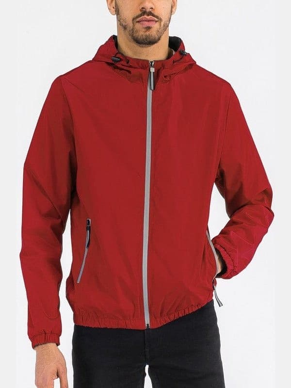 SOLID HOODED LIGHTWEIGHT WINDBREAKER JACKET - LEGDAY EVERYDAY