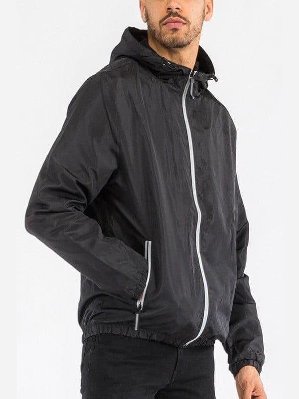 SOLID HOODED LIGHTWEIGHT WINDBREAKER JACKET - LEGDAY EVERYDAY