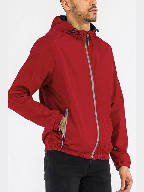 SOLID HOODED LIGHTWEIGHT WINDBREAKER JACKET - LEGDAY EVERYDAY