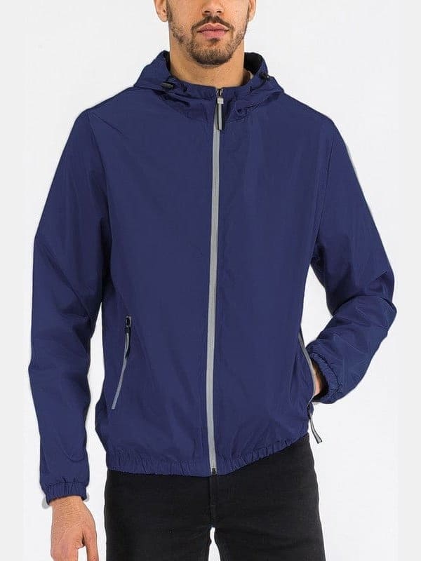 SOLID HOODED LIGHTWEIGHT WINDBREAKER JACKET - LEGDAY EVERYDAY