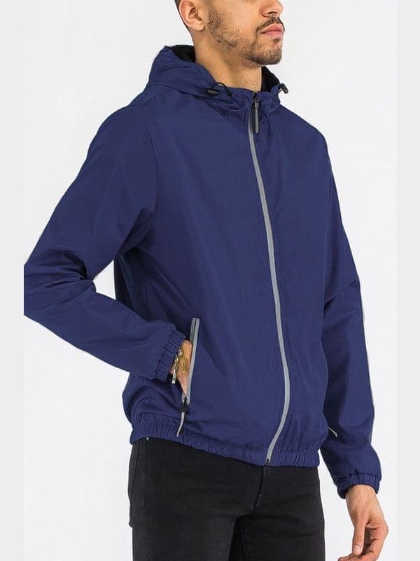 SOLID HOODED LIGHTWEIGHT WINDBREAKER JACKET - LEGDAY EVERYDAY