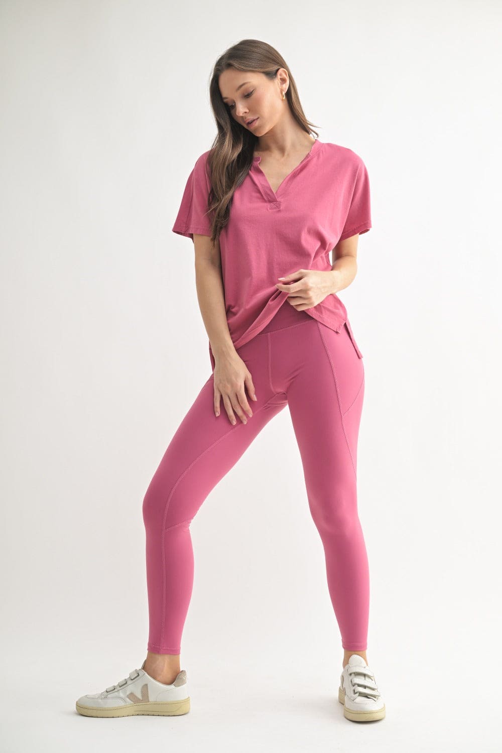 Tapered Band Essential Solid Highwaist Leggings - LEGDAY EVERYDAY