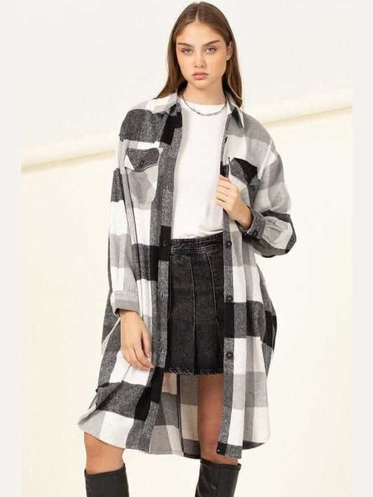 Trendy Throwback Checkered Shacket - BKFJNY