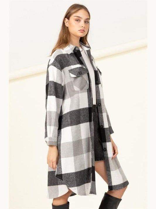 Trendy Throwback Checkered Shacket - BKFJNY