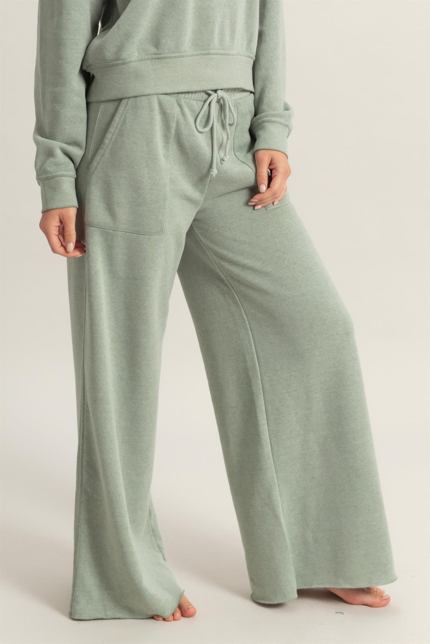 Wide Leg Drawstring Sweatpants - LEGDAY EVERYDAY