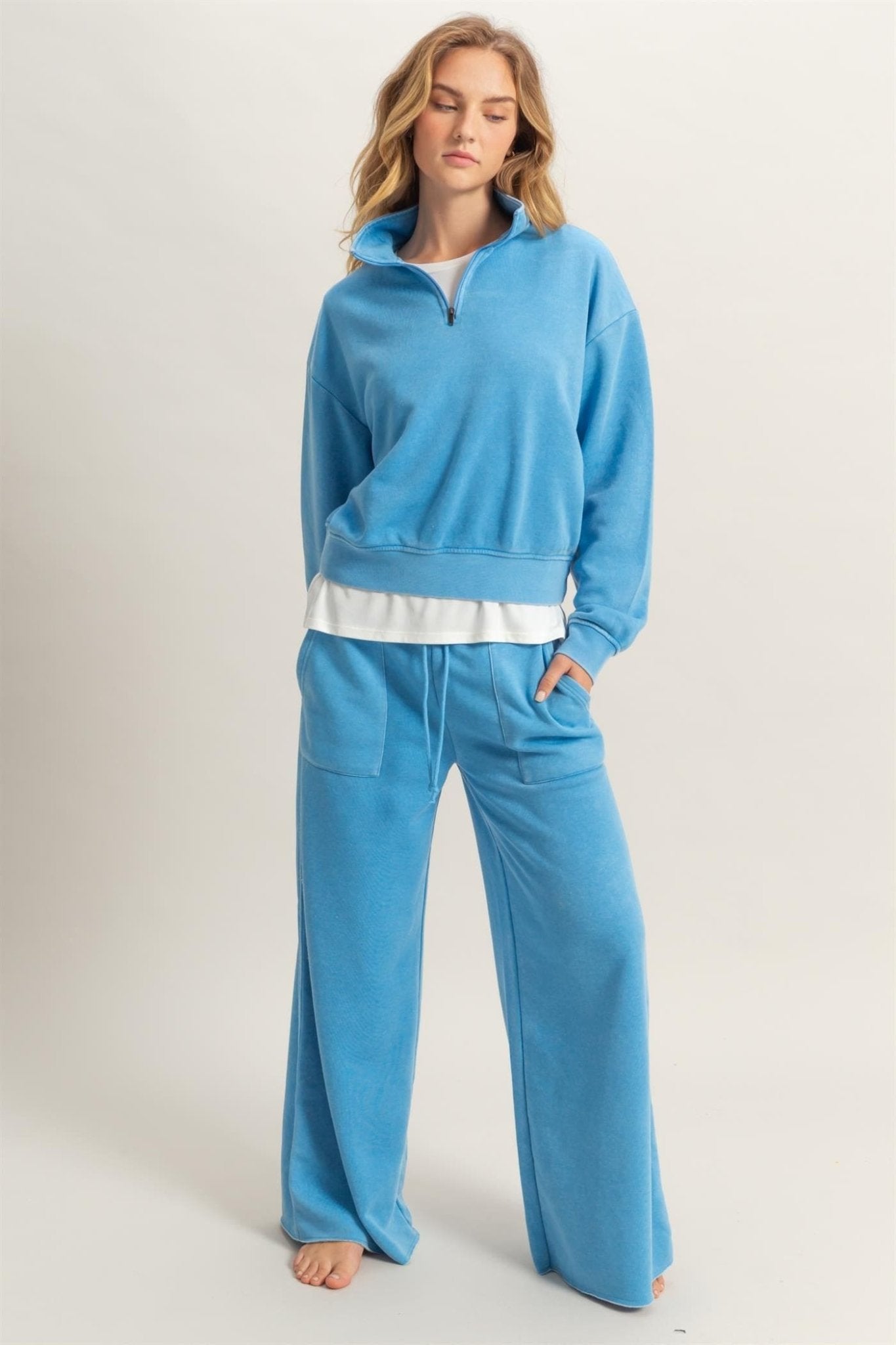 Wide Leg Drawstring Sweatpants - LEGDAY EVERYDAY